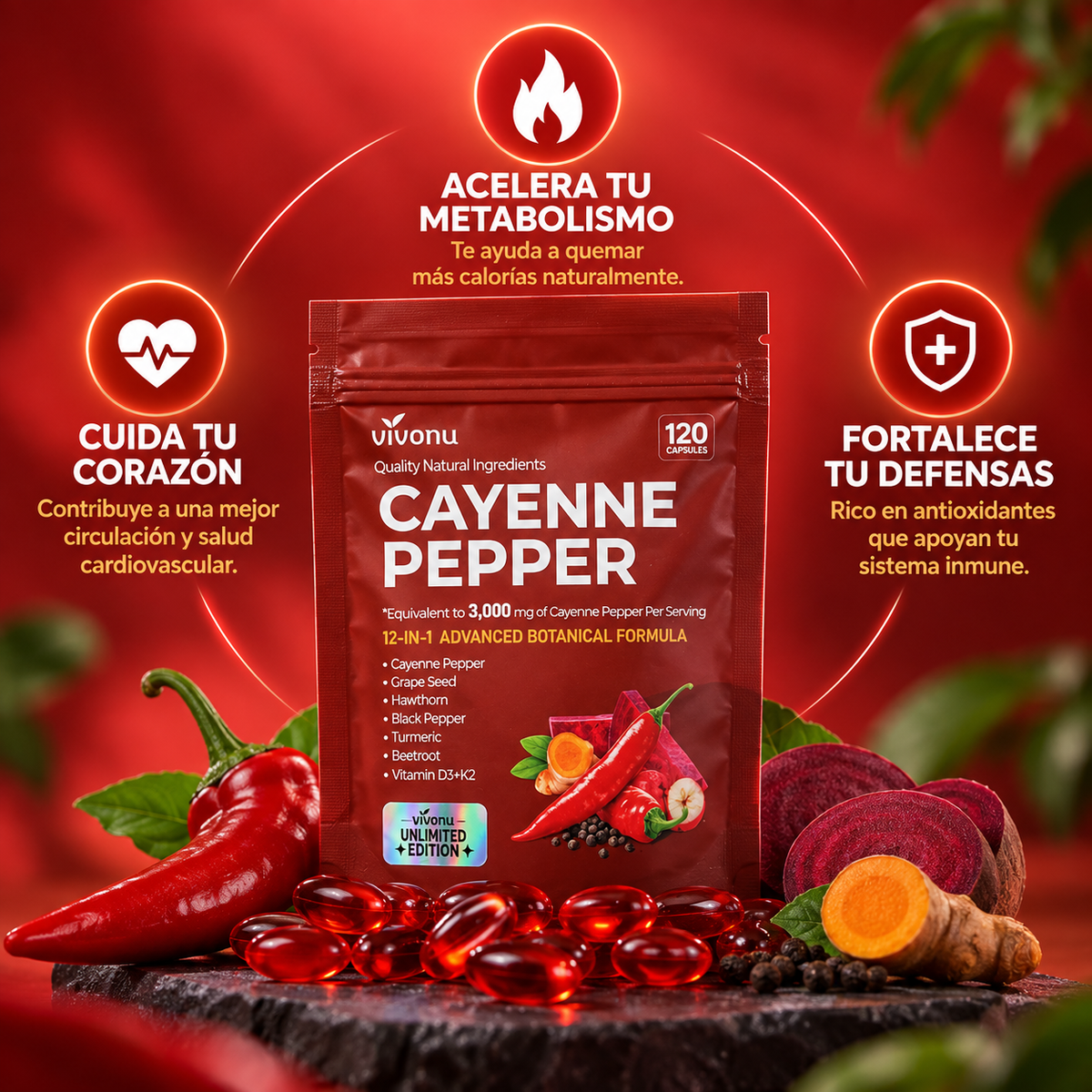 Cayenne Pepper: fórmula botánica con 10 ingredientes