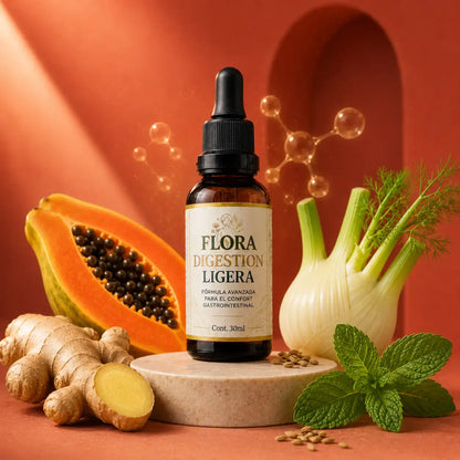 Flora Digestion: Siéntete ligero después de cada comida.